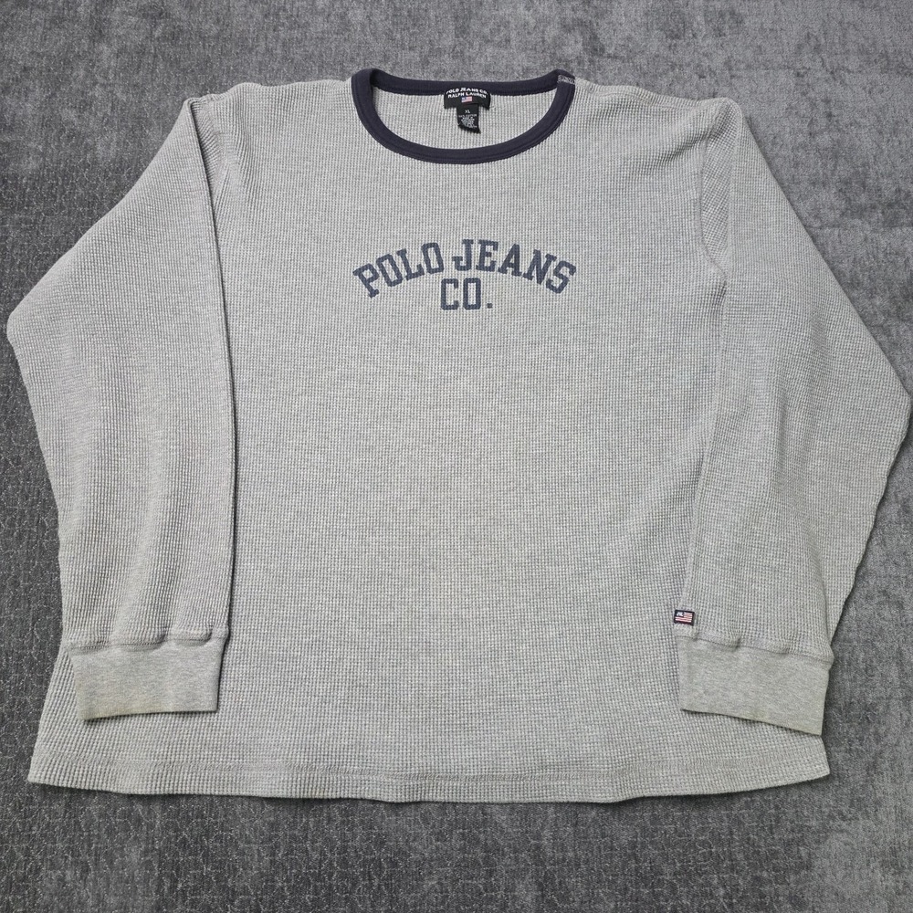 Vtg Polo Jeans Ralph Lauren Thermal Shirt Mens XL Ringer Made In USA